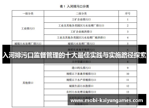 入河排污口监督管理的十大最佳实践与实施路径探索