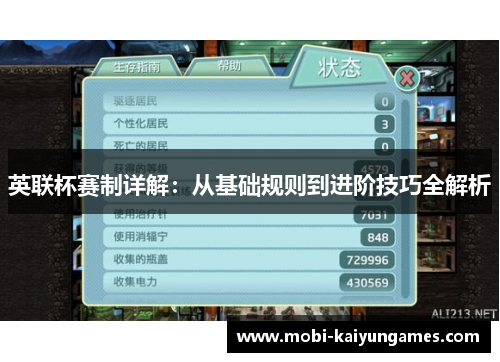 英联杯赛制详解：从基础规则到进阶技巧全解析